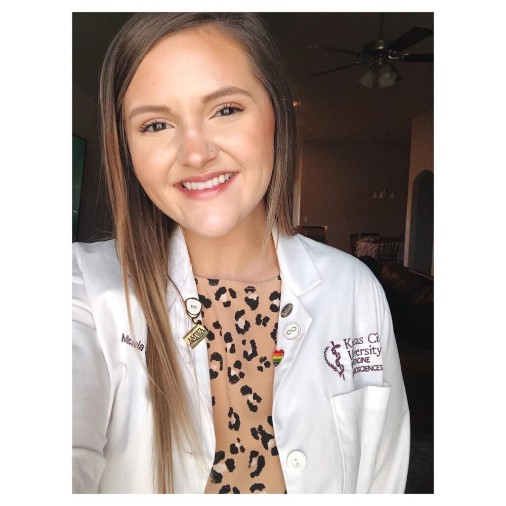 Picture of Anatomy Fellow Micaela Motzko in White Coat